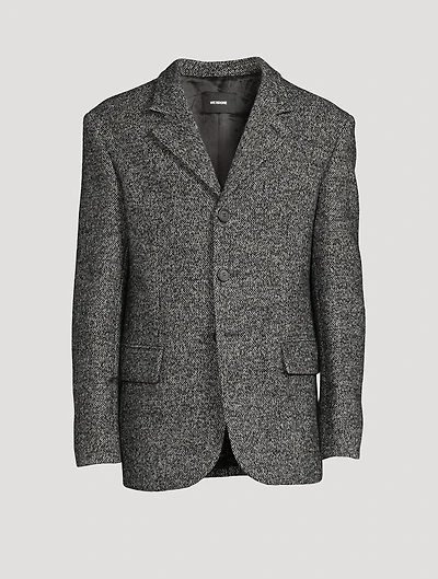 Wool-Blend Three-Button Suit Jacket