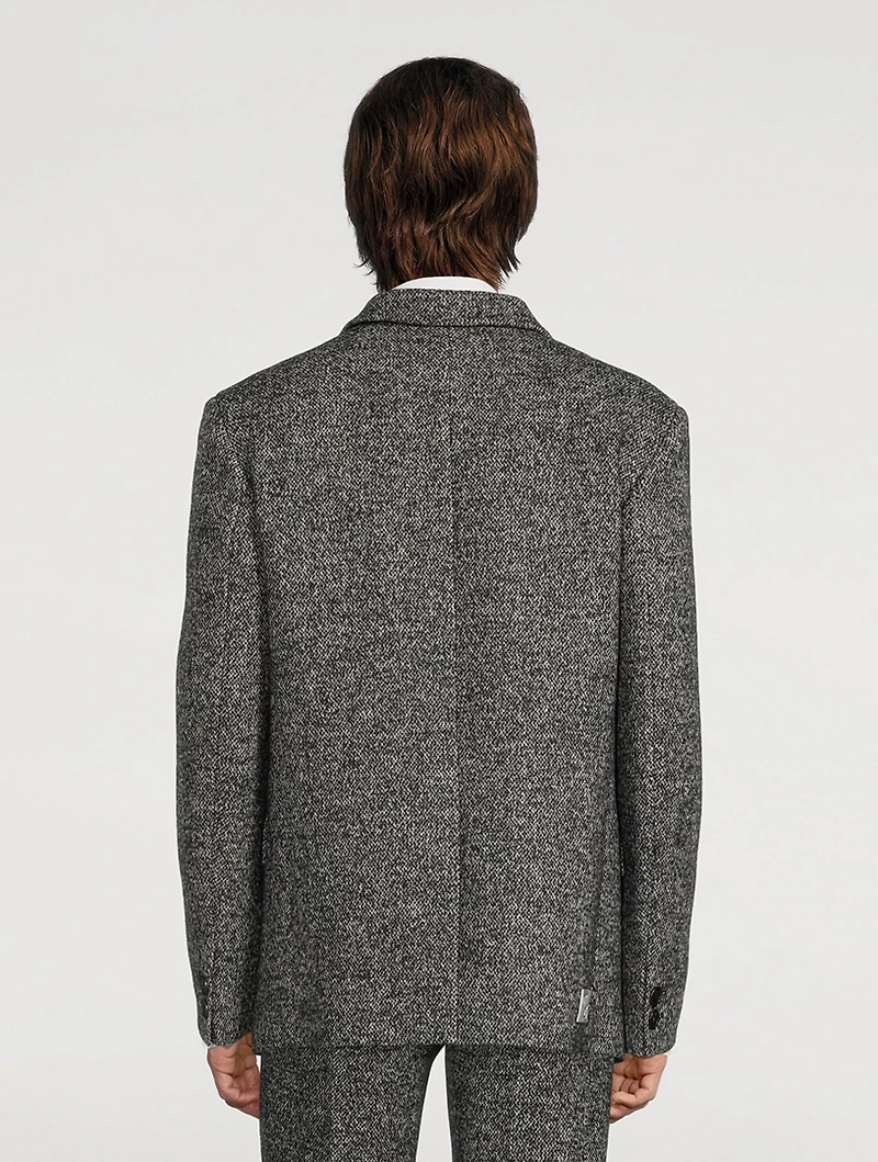 Wool-Blend Three-Button Suit Jacket