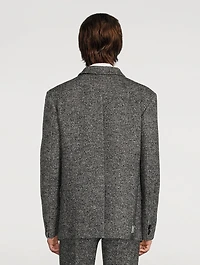 Wool-Blend Three-Button Suit Jacket