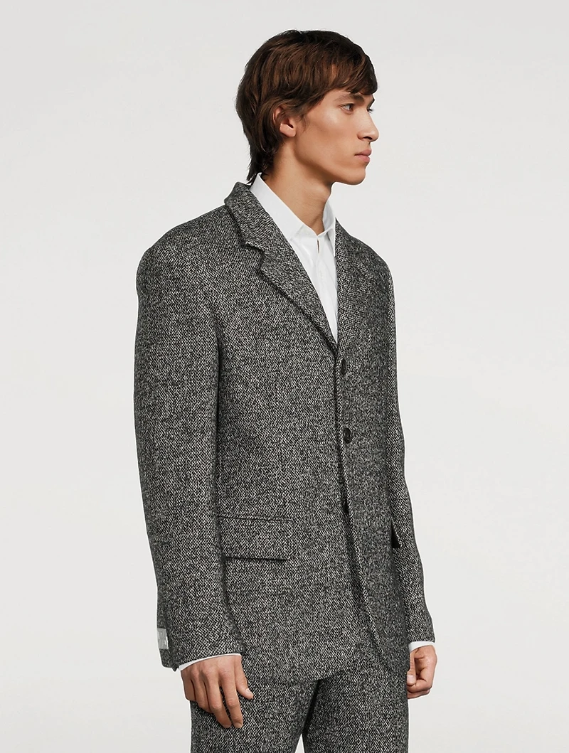 Wool-Blend Three-Button Suit Jacket