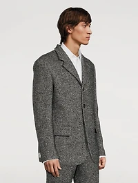 Wool-Blend Three-Button Suit Jacket