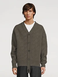 Wool-Blend Logo Cable-Knit Cardigan