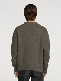Wool-Blend Logo Cable-Knit Cardigan