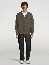 Wool-Blend Logo Cable-Knit Cardigan