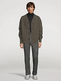 Wool-Blend Straight-Leg Suit Pants With Cuffs