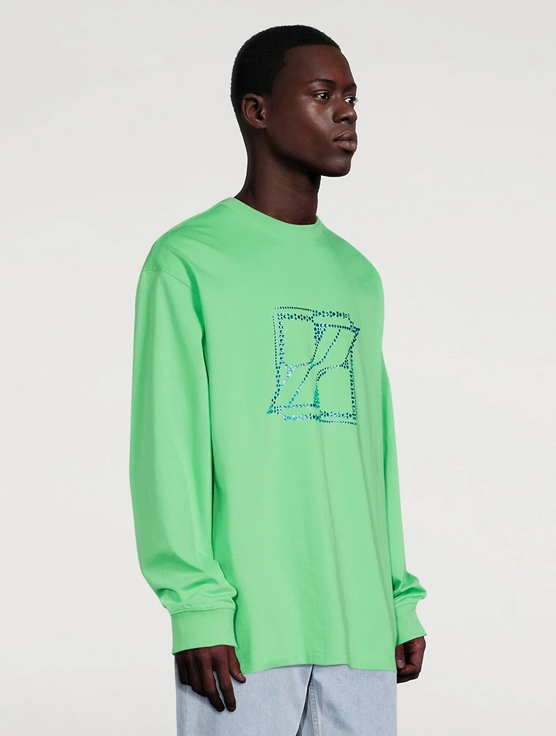 Long-Sleeve T-Shirt With Crystal Logo