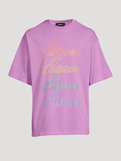 Hand-Bleached T-Shirt With Iridescent Logo