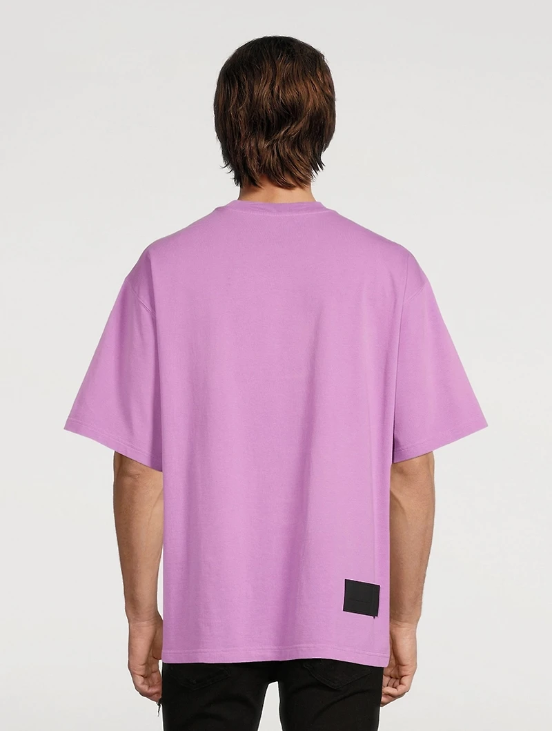 Hand-Bleached T-Shirt With Iridescent Logo