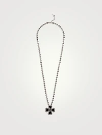 Crystal Heart Clover Necklace