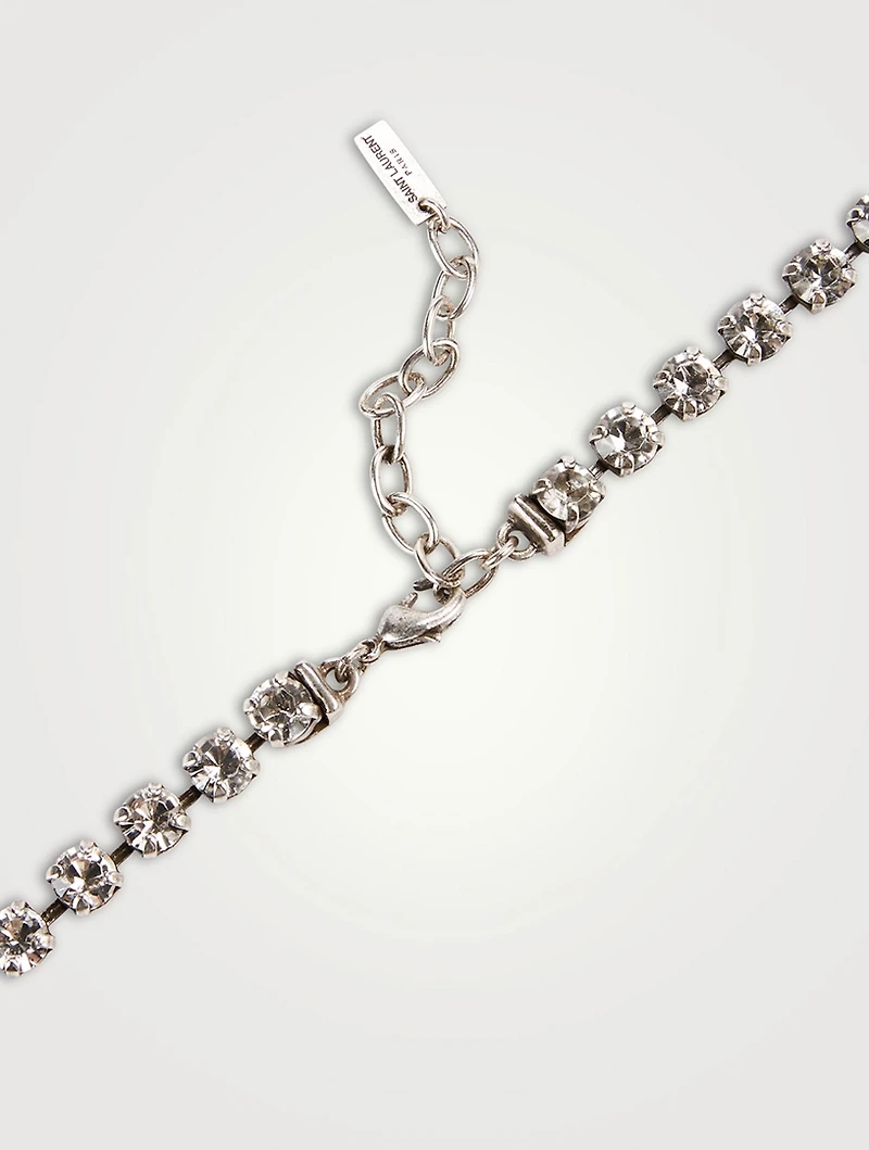 Crystal Heart Clover Necklace