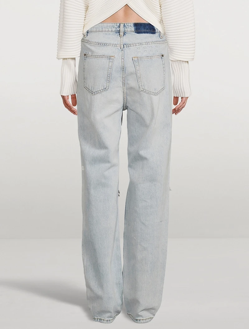 Playback Ripped Straight-Leg Jeans