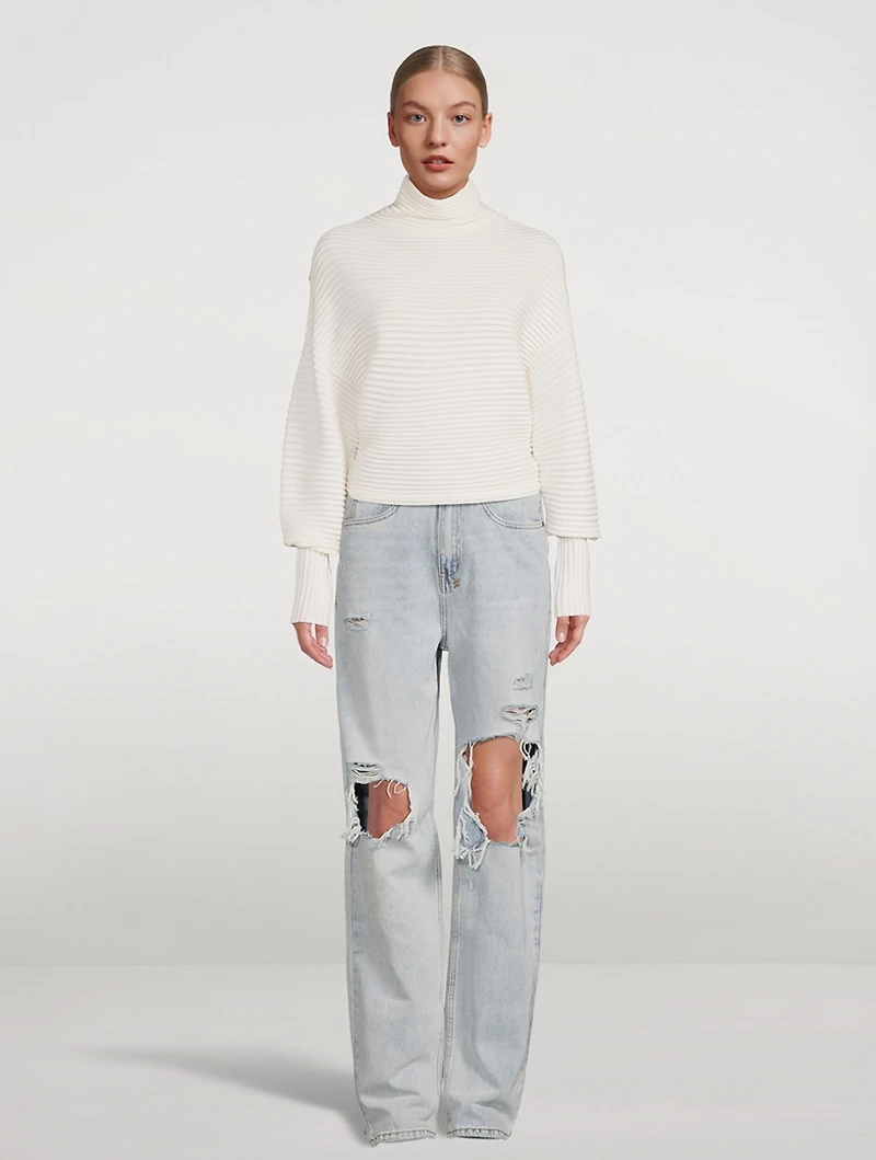 Playback Ripped Straight-Leg Jeans