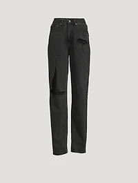 Playback Ripped Straight-Leg Jeans
