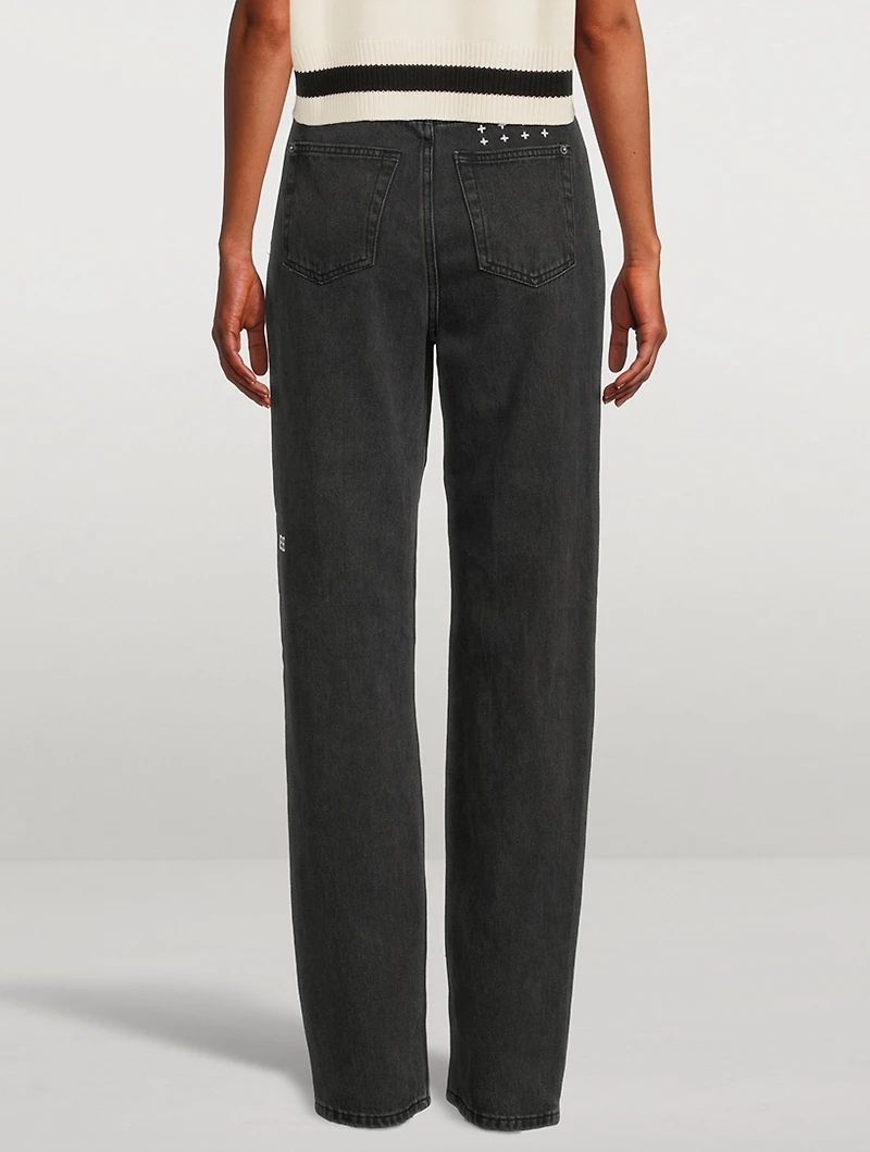 Playback Ripped Straight-Leg Jeans