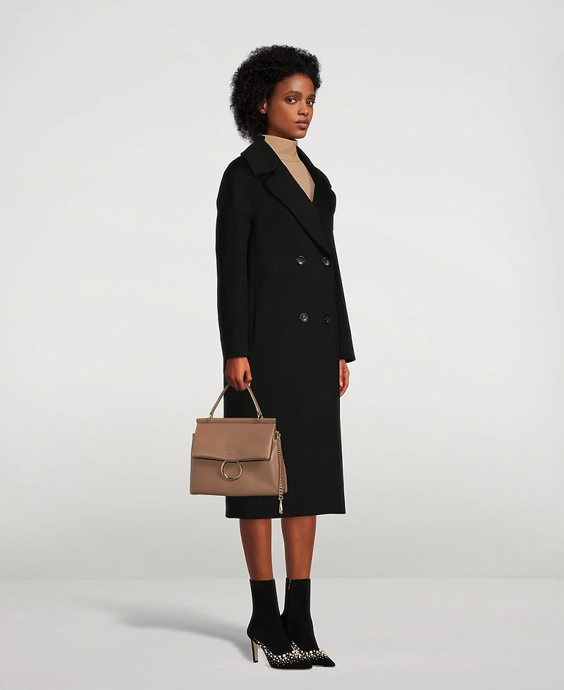 Cashmere Double-Breasted Long Coat