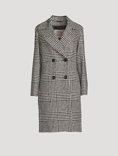 Prince Of Wales Wool-Blend Double-Breasted Coat