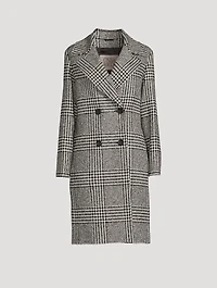 Prince Of Wales Wool-Blend Double-Breasted Coat