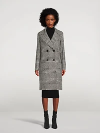 Prince Of Wales Wool-Blend Double-Breasted Coat