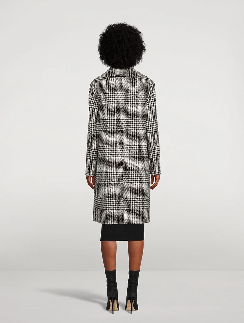 Prince Of Wales Wool-Blend Double-Breasted Coat