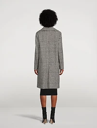 Prince Of Wales Wool-Blend Double-Breasted Coat