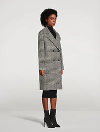 Prince Of Wales Wool-Blend Double-Breasted Coat