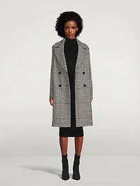 Prince Of Wales Wool-Blend Double-Breasted Coat