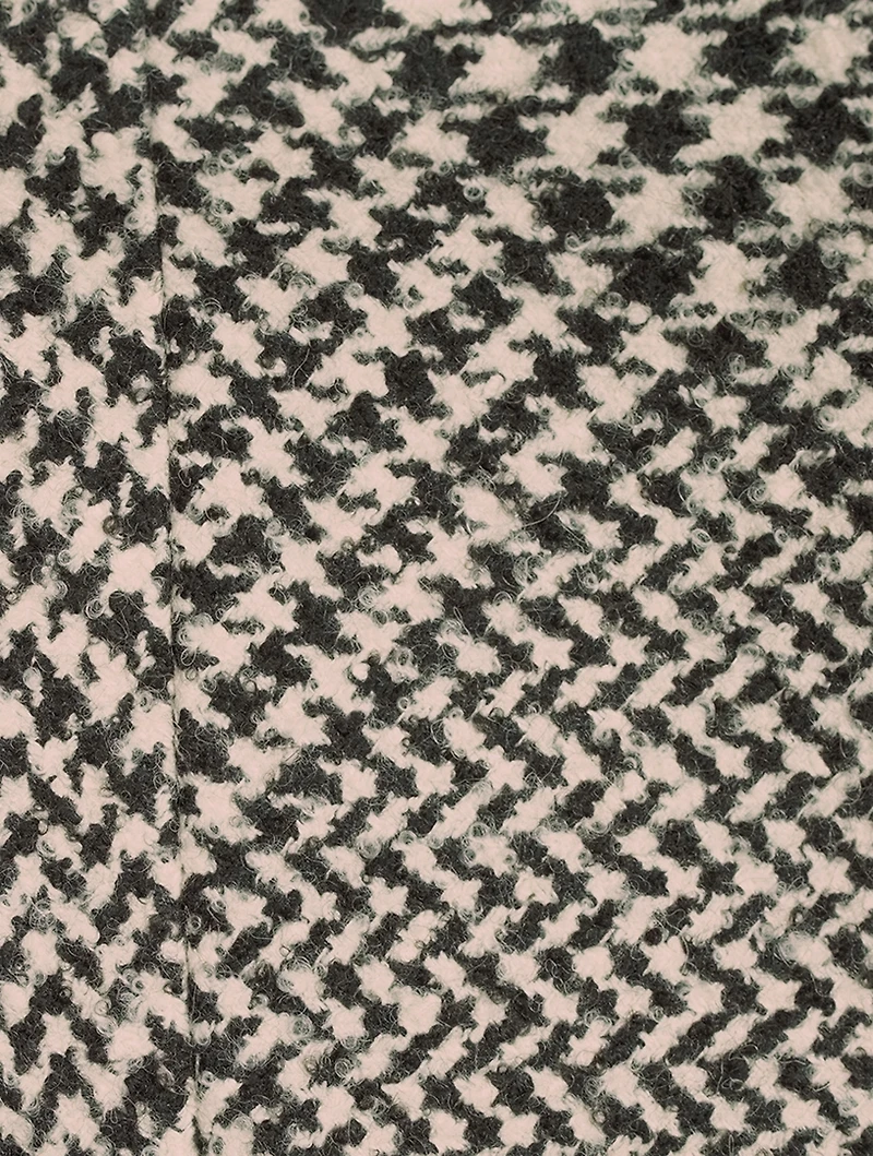 Prince Of Wales Wool-Blend Princess Cut Coat
