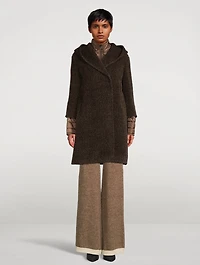 Wool And Suri Alpaca Hooded Coat With Detachable Down Insert