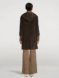 Wool And Suri Alpaca Hooded Coat With Detachable Down Insert
