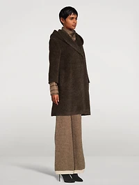 Wool And Suri Alpaca Hooded Coat With Detachable Down Insert