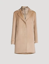 Baby Suri Alpaca And Wool Coat With Detachable Down Lining