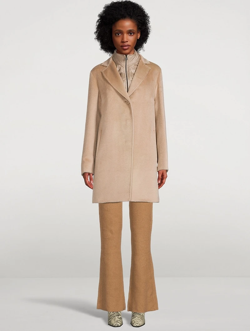Baby Suri Alpaca And Wool Coat With Detachable Down Lining
