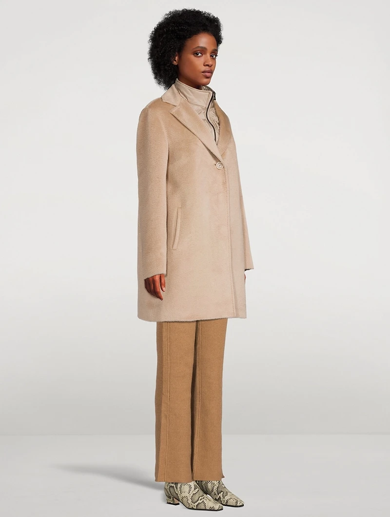 Baby Suri Alpaca And Wool Coat With Detachable Down Lining