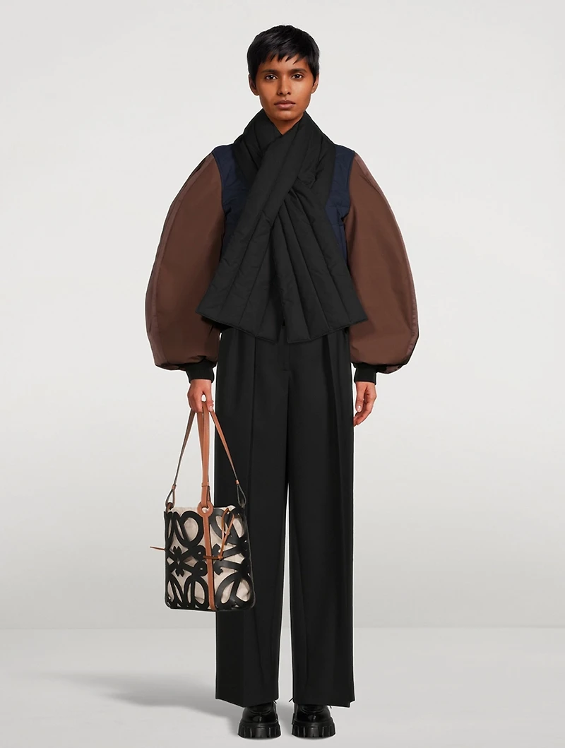 Puff-Sleeve Padded Bomber Jacket