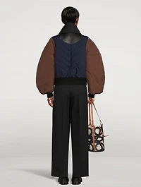 Puff-Sleeve Padded Bomber Jacket