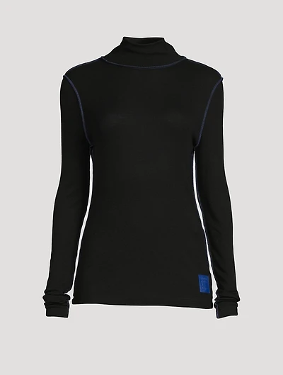 Ribbed Turtleneck Top