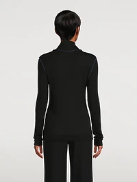 Ribbed Turtleneck Top