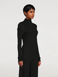 Ribbed Turtleneck Top