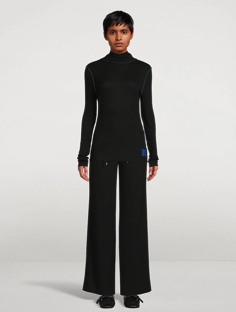 Ribbed Turtleneck Top