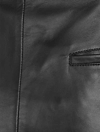 Button-Trimmed Leather Shorts