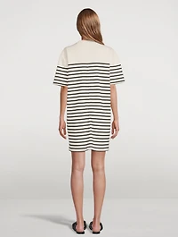Ribbed Mini T-Shirt Dress Striped Print