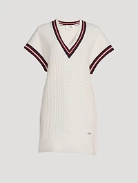 Knitted V-Neck Mini Dress