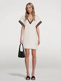 Knitted V-Neck Mini Dress