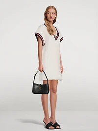 Knitted V-Neck Mini Dress