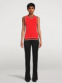 Sleeveless Ribbed Knit Sweater