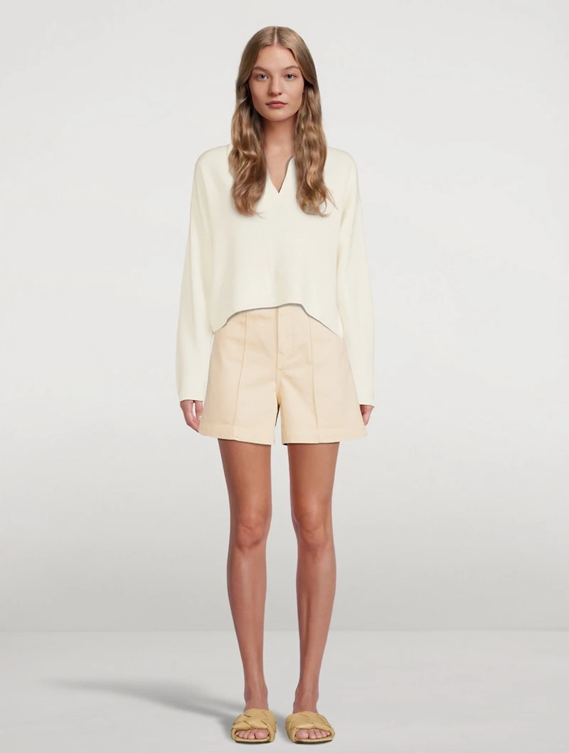 Cotton High-Waisted Denim Shorts