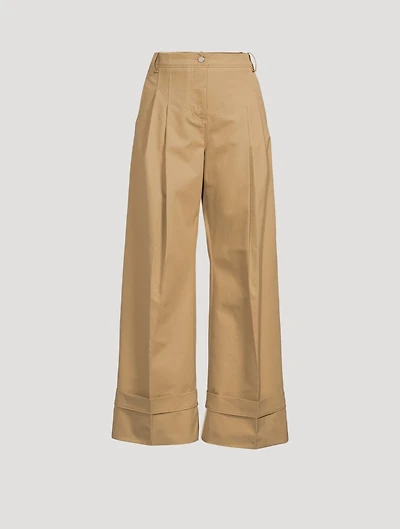 High-Waisted Flared Chino Pants