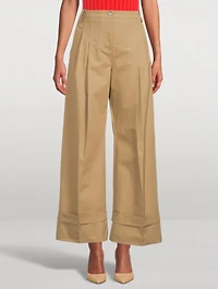 High-Waisted Flared Chino Pants