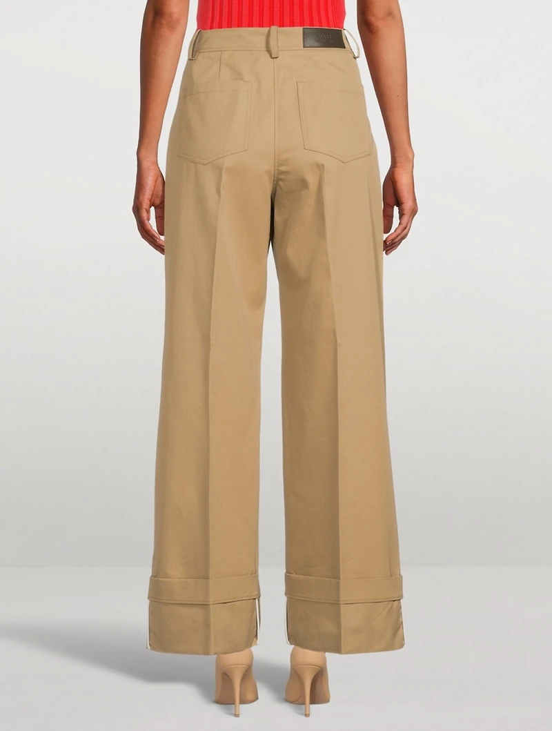 High-Waisted Flared Chino Pants