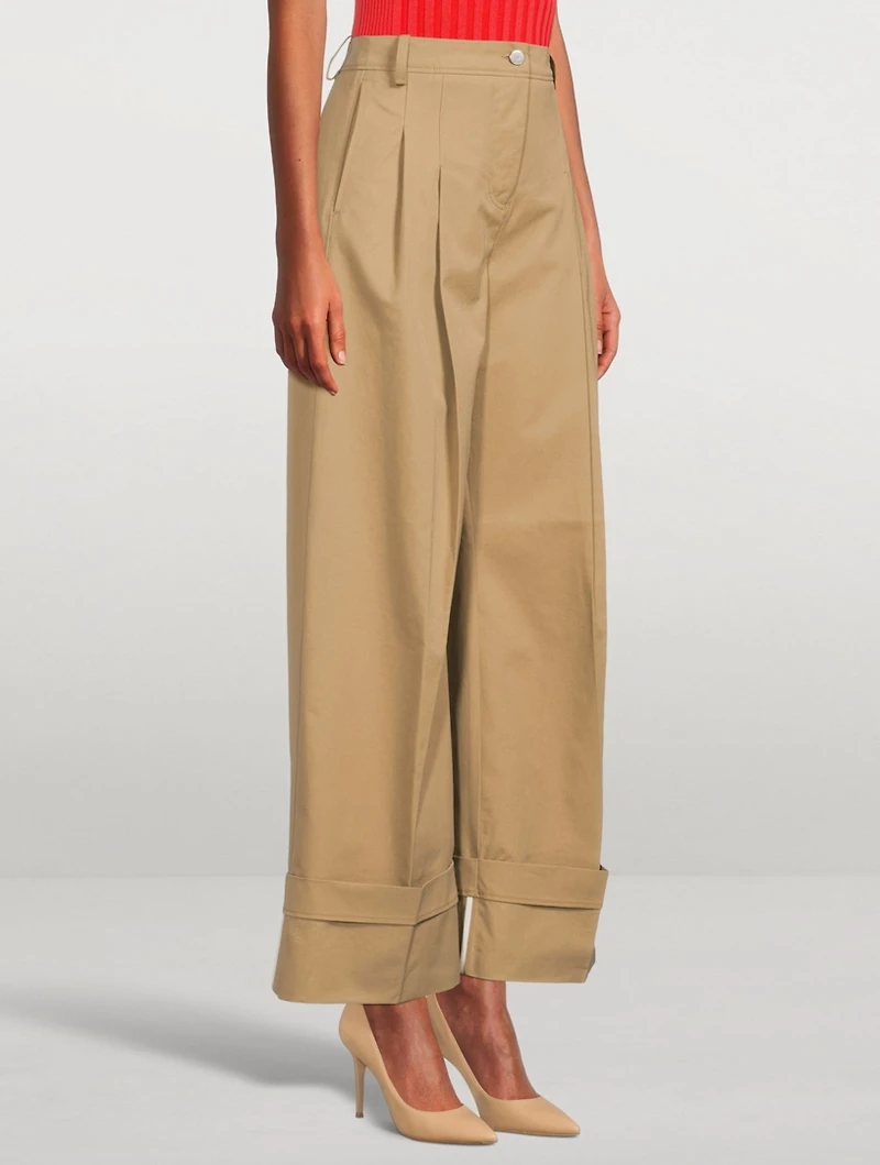 High-Waisted Flared Chino Pants